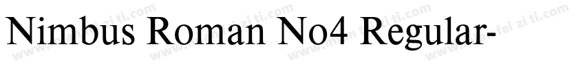 Nimbus Roman No4 Regular字体转换